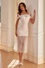 Mariella - White Corset Midi Dress