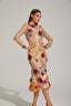Marianella - Floral Mesh Midi Dress