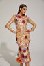 Marianella - Floral Mesh Midi Dress