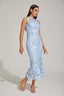 Calia - Blue Floral Lace Midi Dress