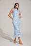 Calia - Blue Floral Lace Midi Dress