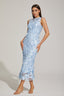 Calia - Blue Floral Lace Midi Dress