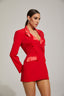 Dionne - Scarlet Satin Blazer