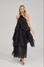 Emilie - Noir Ruffle Maxi Dress