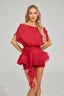 Ines - Red Dream Ruffle Mini Dress