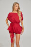 Ines - Red Dream Ruffle Mini Dress