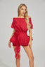 Ines - Red Dream Ruffle Mini Dress