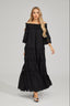 Solene - Black Lace Maxi Dress