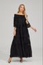 Solene - Black Lace Maxi Dress