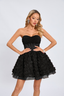 Samira - Black Bloom Corset Mini Dress