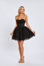 Samira - Black Bloom Corset Mini Dress