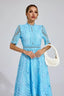Aspen - Blue Lace Midi Dress
