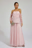 Kim - Pink Mesh Maxi Dress