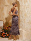 Myah - Leopard Ruched Maxi Dress