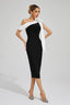 Elana - Black Bow Midi Dress