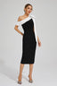 Elana - Black Bow Midi Dress