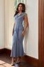 Parina - Blue Ruched Maxi Dress