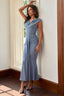 Parina - Blue Ruched Maxi Dress