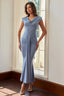 Parina - Blue Ruched Maxi Dress