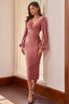 Zinna - Rose Velvet Midi Dress