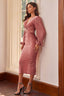 Zinna - Rose Velvet Midi Dress