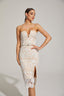 Chiarina - Lace Strapless Midi Dress