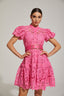 Ariella - Lace Belted Mini Dress