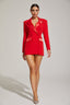 Dionne - Scarlet Satin Blazer