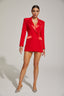 Dionne - Scarlet Satin Blazer