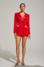 Dionne - Scarlet Satin Blazer