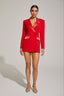 Dionne - Scarlet Satin Blazer