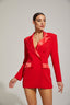 Dionne - Scarlet Satin Blazer