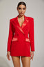 Dionne - Scarlet Satin Blazer