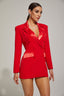 Dionne - Scarlet Satin Blazer