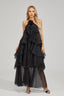 Emilie - Noir Ruffle Maxi Dress
