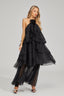 Emilie - Noir Ruffle Maxi Dress