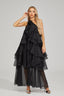 Emilie - Noir Ruffle Maxi Dress