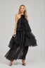 Emilie - Noir Ruffle Maxi Dress