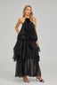 Emilie - Noir Ruffle Maxi Dress