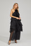 Emilie - Noir Ruffle Maxi Dress