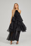 Emilie - Noir Ruffle Maxi Dress
