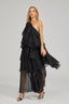 Emilie - Noir Ruffle Maxi Dress