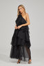 Emilie - Noir Ruffle Maxi Dress