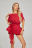 Ines - Red Dream Ruffle Mini Dress
