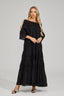 Solene - Black Lace Maxi Dress