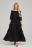 Solene - Black Lace Maxi Dress