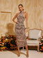 Samaria - Leopard Ruched Midi Dress
