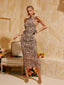 Samaria - Leopard Ruched Midi Dress