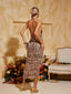 Samaria - Leopard Ruched Midi Dress