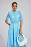 Aspen - Blue Lace Midi Dress